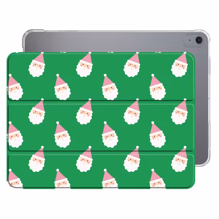 iPad hoes - Kerstman - Kerst - Roze - Groen — 1