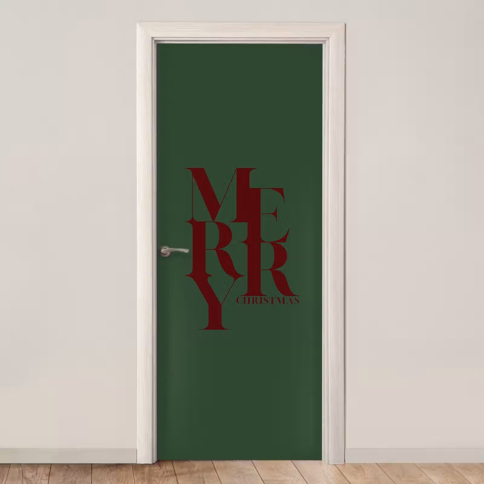 Deursticker - Merry - Tekst - Groen - Kerst — 1