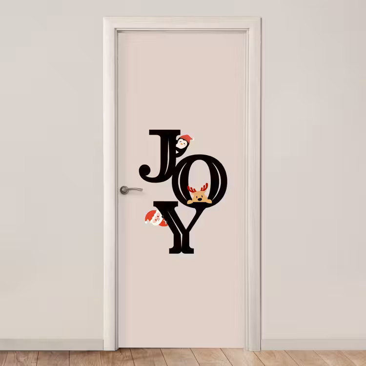 Deursticker - Joy - Animatie - Zwart - Kerst — 1