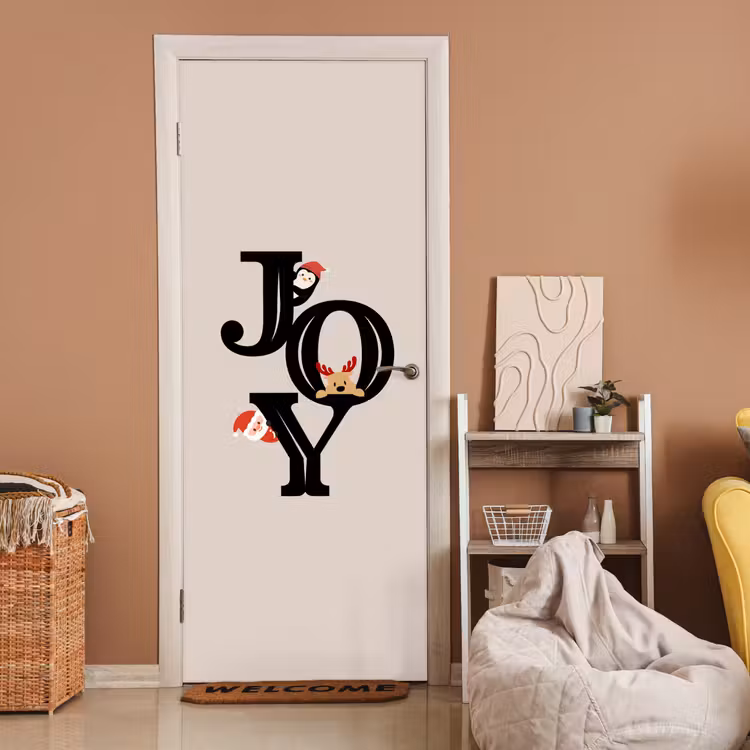 Deursticker - Joy - Animatie - Zwart - Kerst — 2