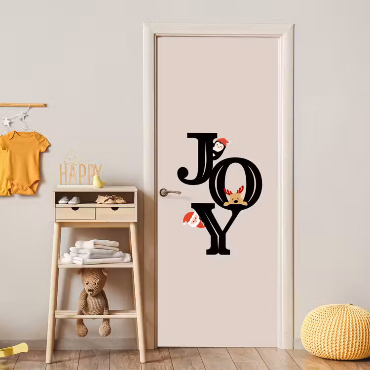 Deursticker - Joy - Animatie - Zwart - Kerst — 6