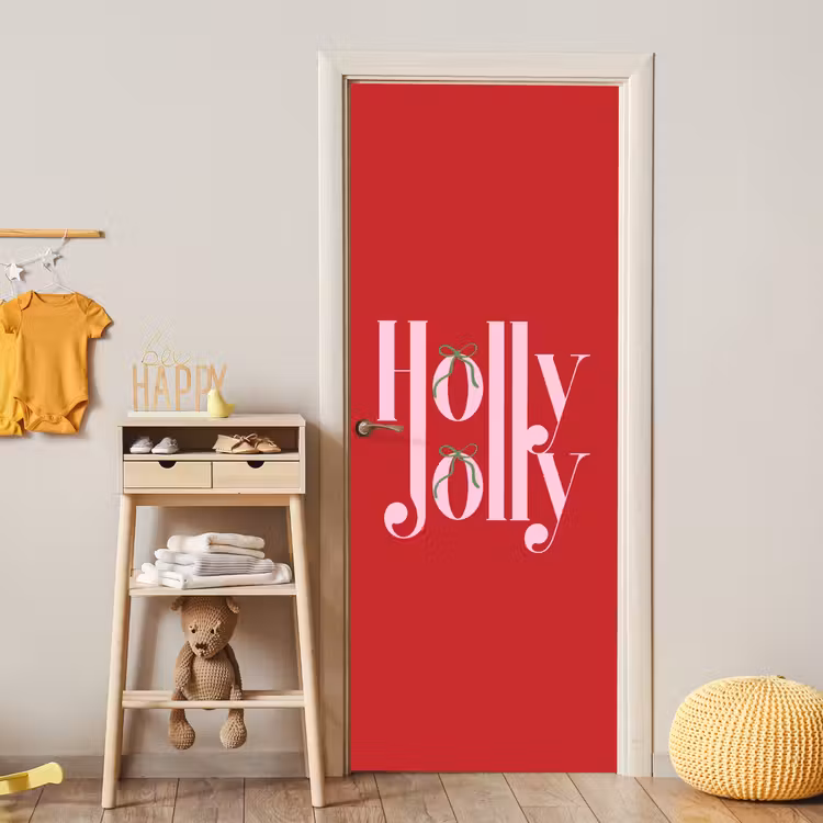 Deursticker - Kerst - Roze - Rood - Tekst — 6