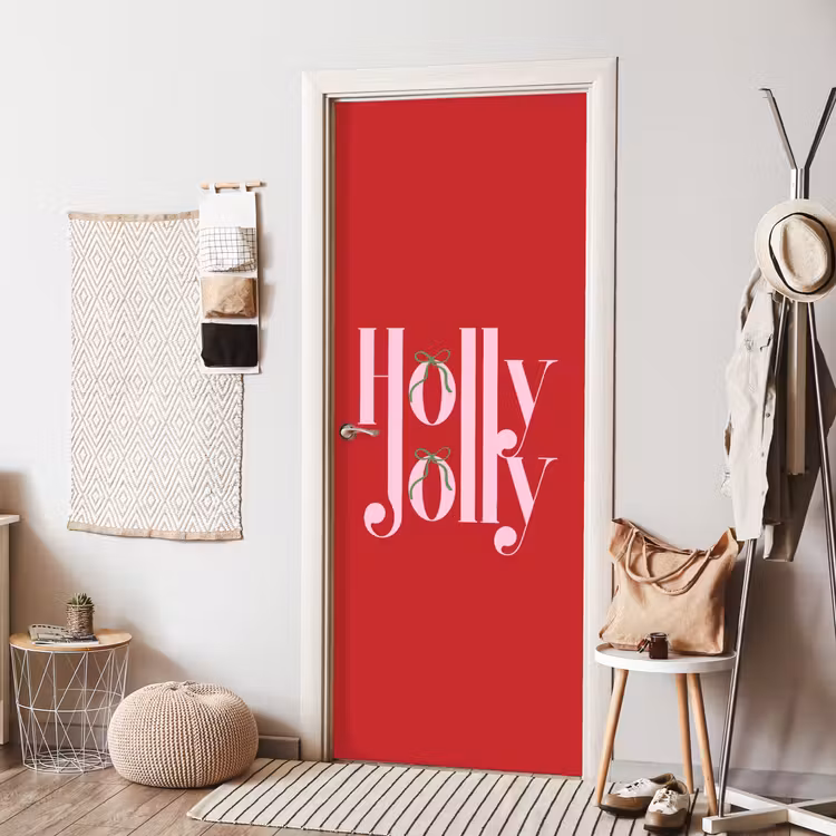 Deursticker - Kerst - Roze - Rood - Tekst — 8