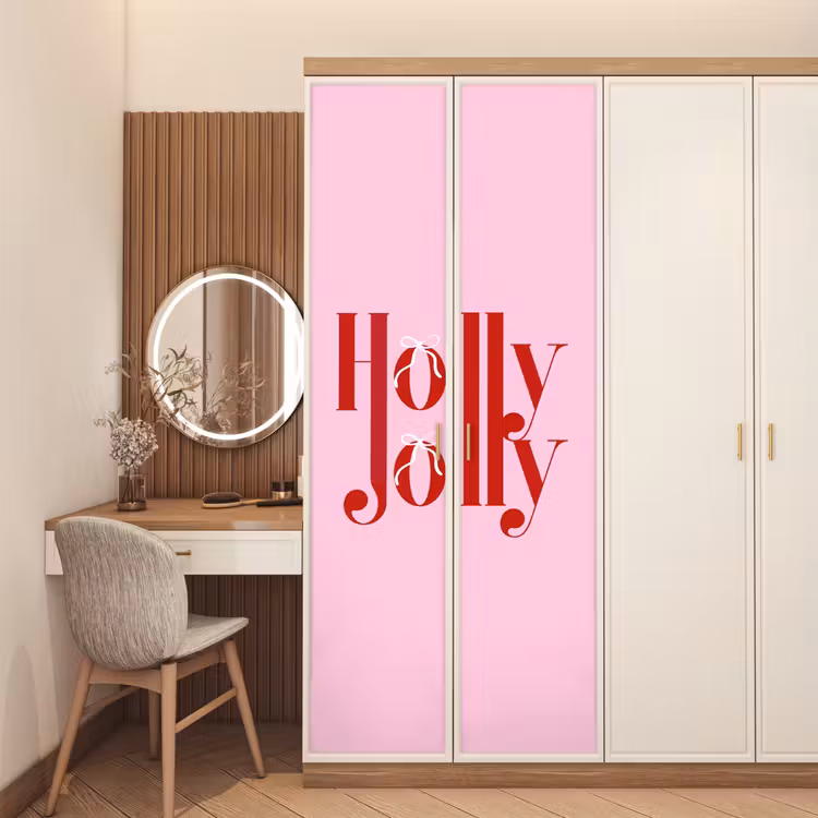 Deursticker - Kerst - Tekst - Rood - Roze — 5