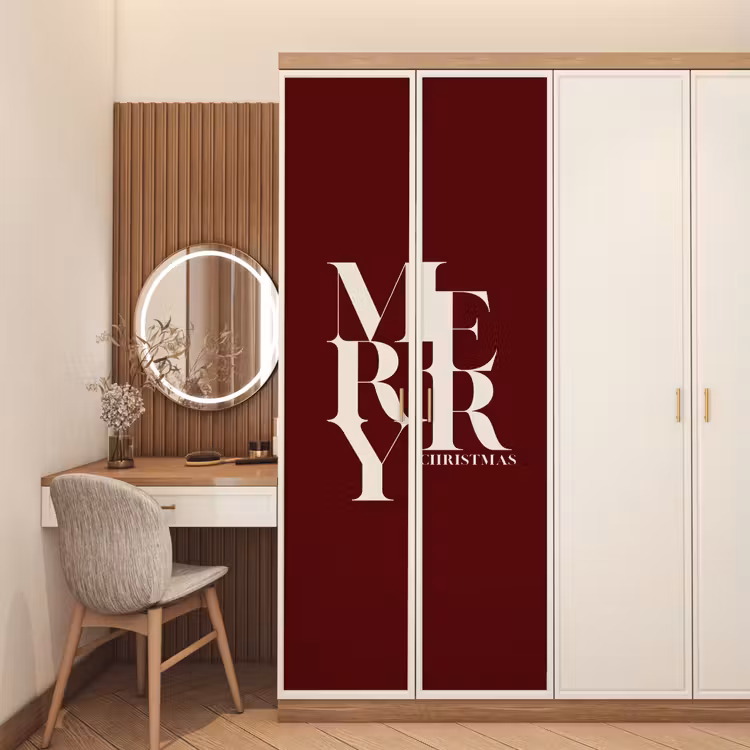 Deursticker - Merry - Tekst - Donker - Rood — 5