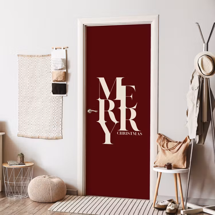 Deursticker - Merry - Tekst - Donker - Rood — 8
