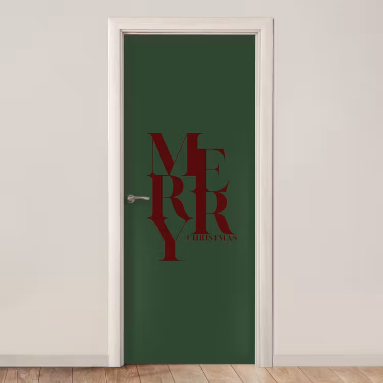 Deursticker - Merry - Tekst - Groen - Kerst — 1