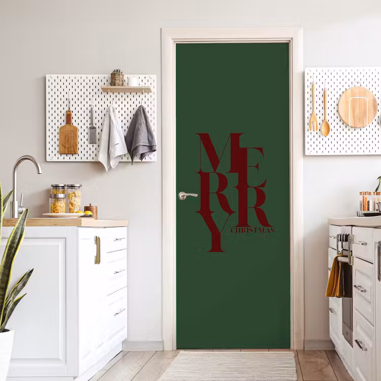 Deursticker - Merry - Tekst - Groen - Kerst — 7