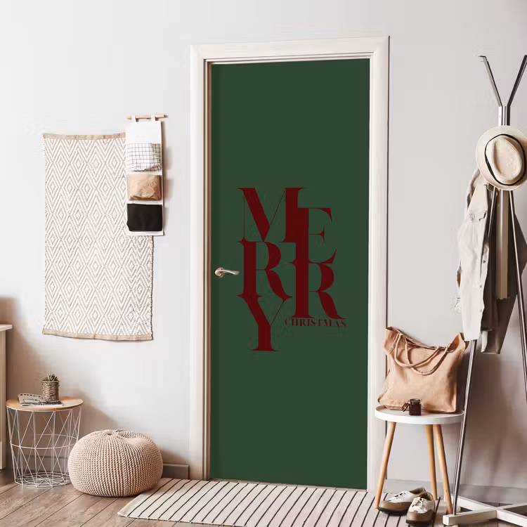 Deursticker - Merry - Tekst - Groen - Kerst — 8