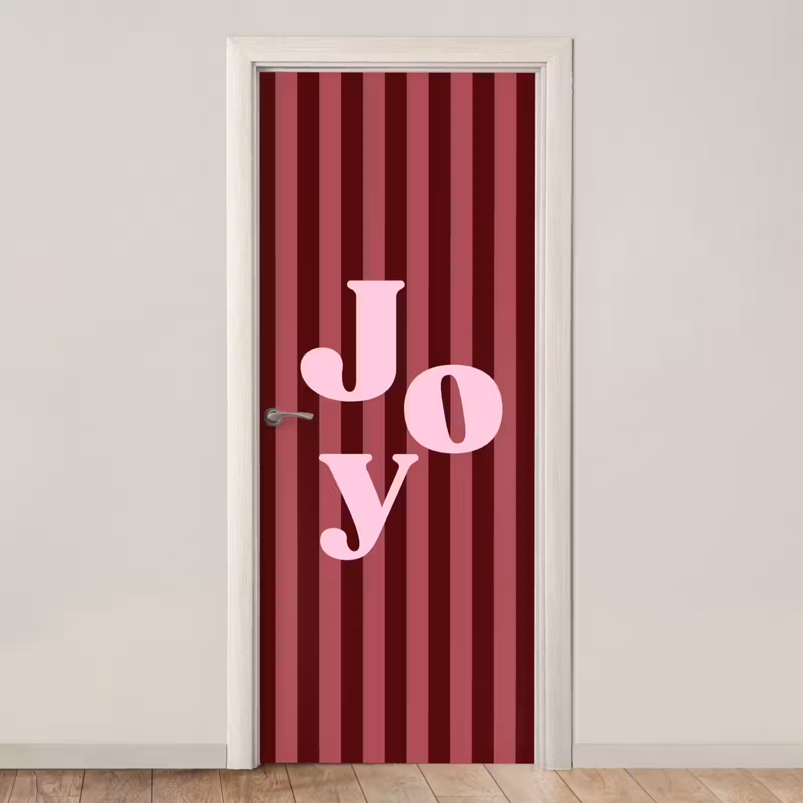 Deursticker - Joy - Kerst - Tekst - Roze — 1