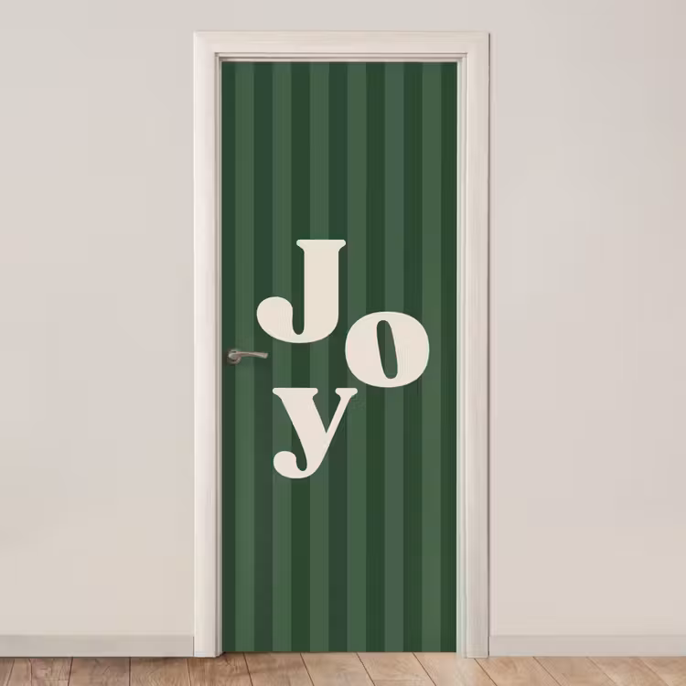 Deursticker - Joy - Kerst - Tekst - Groen — 1