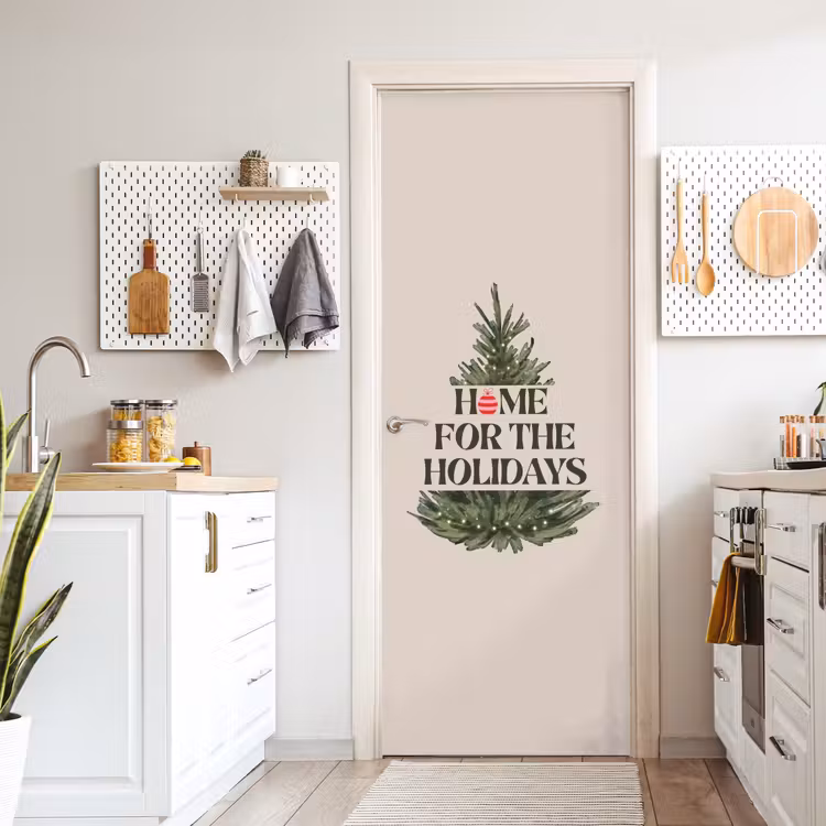 Deursticker - Kerst - Tekst - Kerstboom - Beige — 7