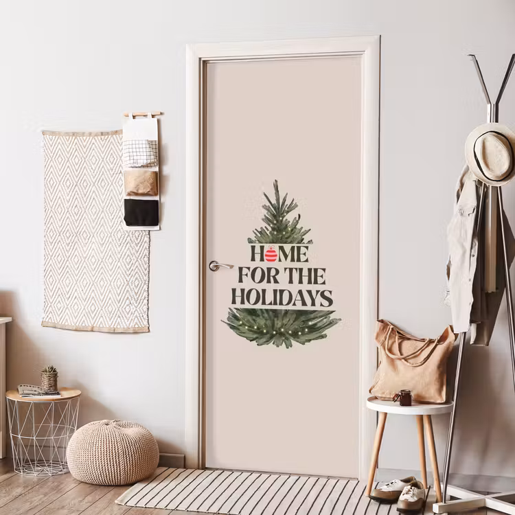 Deursticker - Kerst - Tekst - Kerstboom - Beige — 8