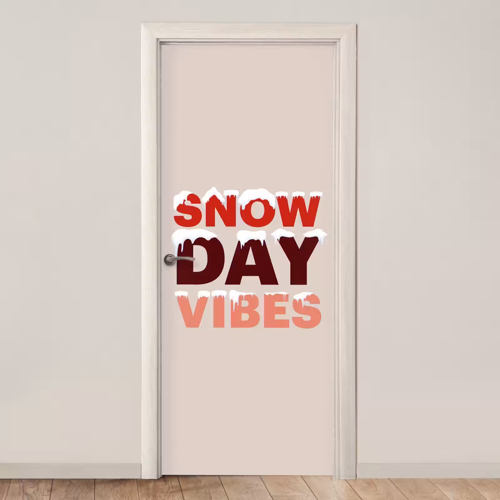 Deursticker - Sneeuw - Kerst - Tekst - Rood — 1