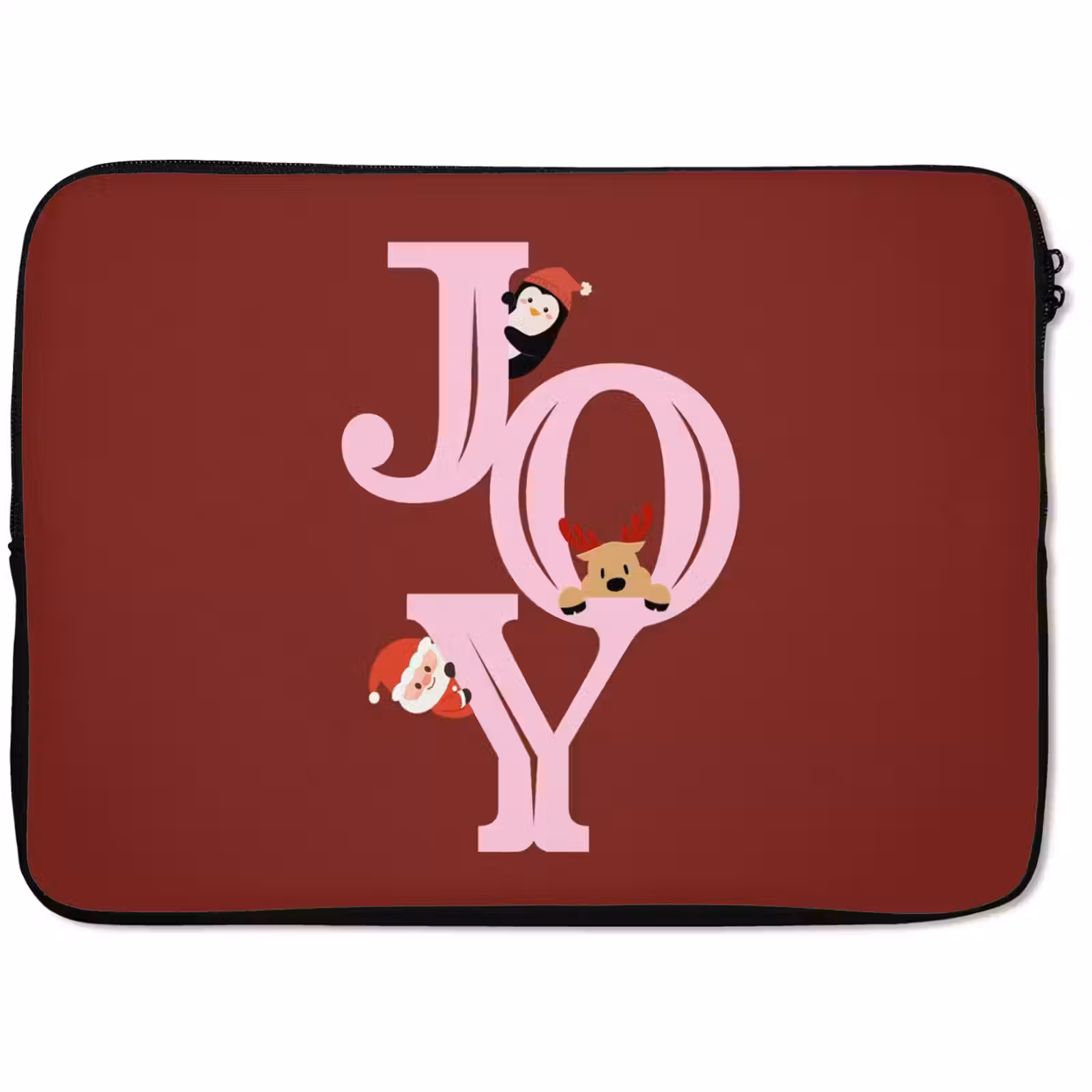 Laptophoes Joy - Kerst - Animatie - Rood - Roze — 1