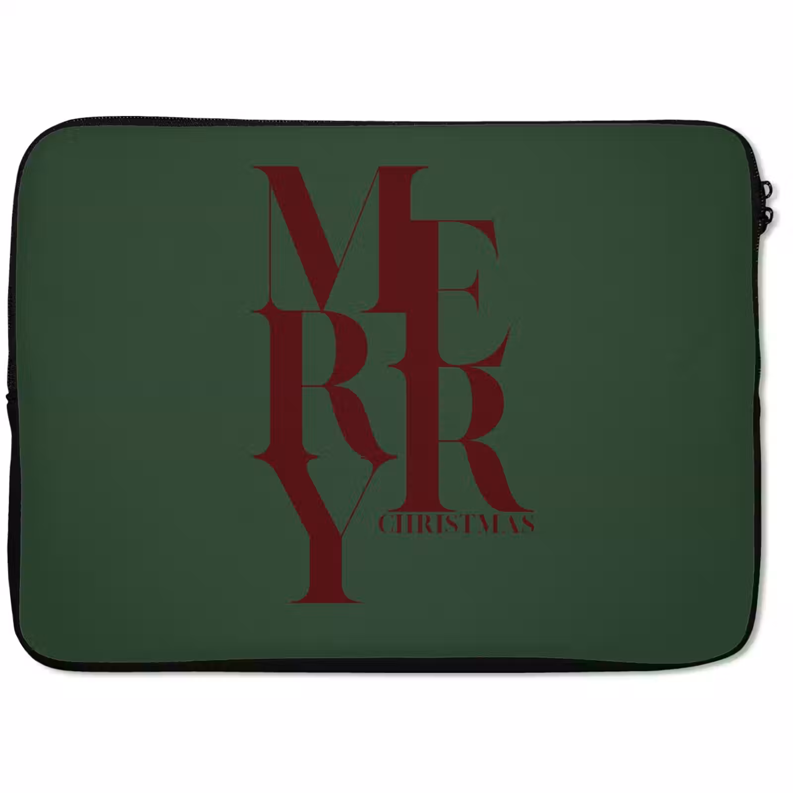 Laptophoes Merry - Tekst - Groen - Kerst — 1