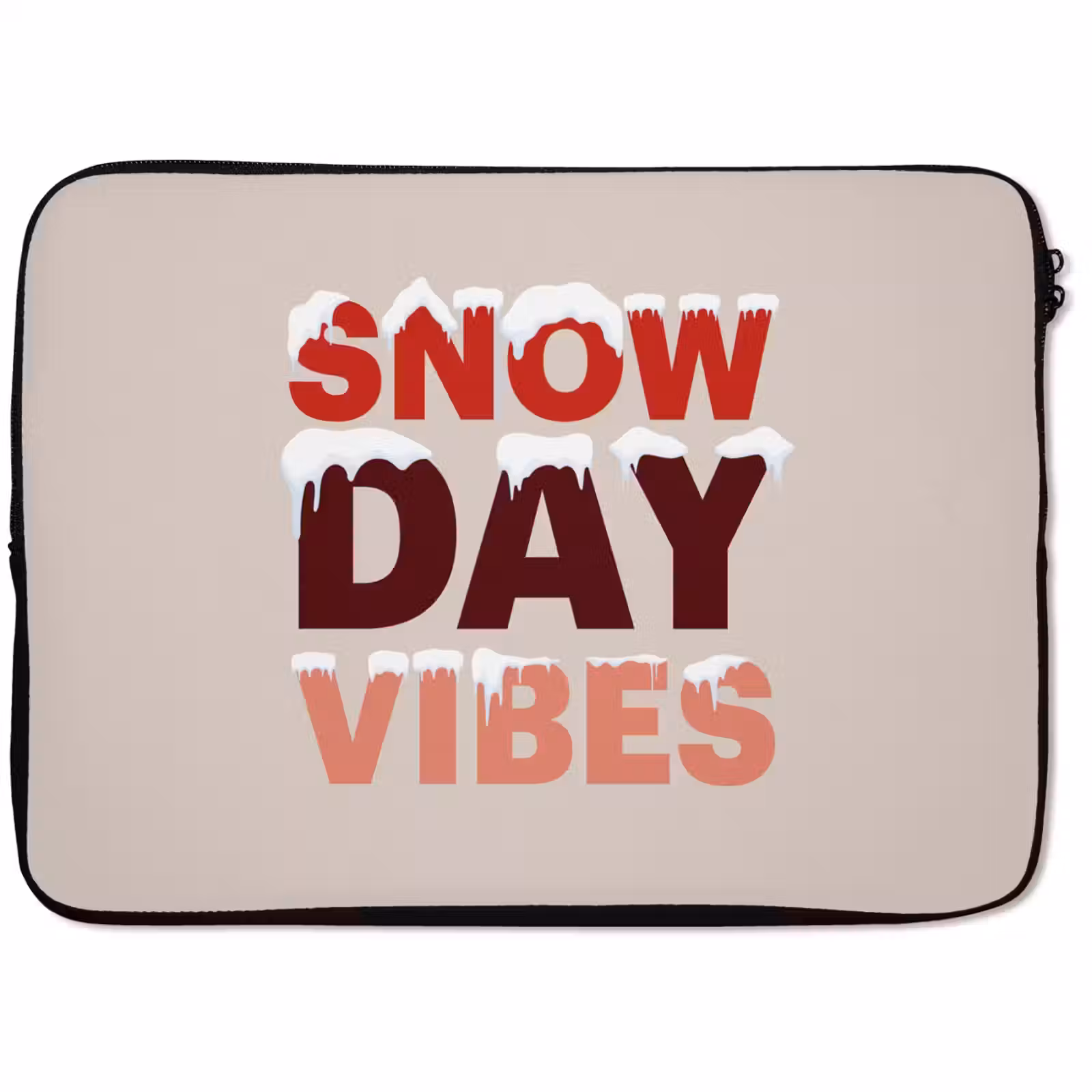 Laptophoes Sneeuw - Kerst - Tekst - Rood — 1