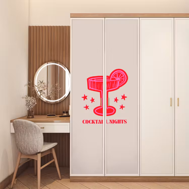Deursticker - Cocktail - Kerst - Beige - Roze — 5