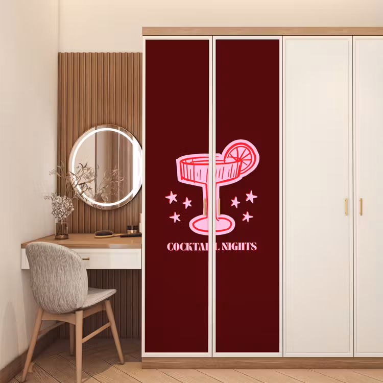 Deursticker - Cocktail - Kerst - Burgundy - Roze — 5