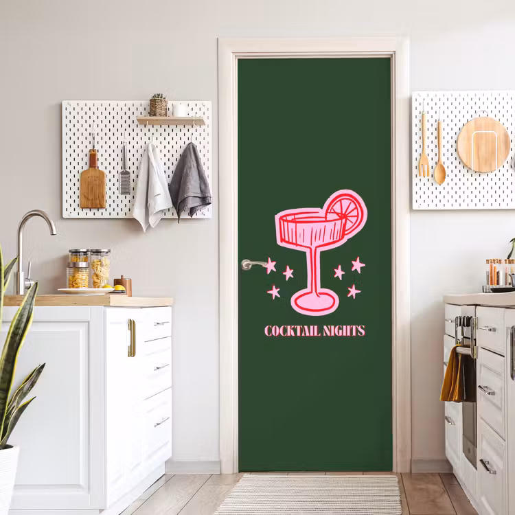 Deursticker - Cocktail - Kerst - Roze - Groen — 7