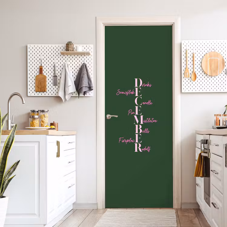 Deursticker - December - Tekst - Kerst - Groen — 7