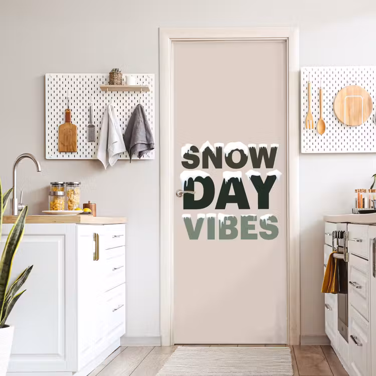 Deursticker - Sneeuw - Tekst - Kerst - Beige — 7