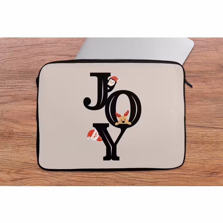 Laptophoes Joy - Animatie - Zwart - Kerst — 2