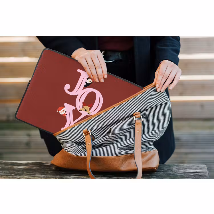 Laptophoes Joy - Kerst - Animatie - Rood - Roze — 4