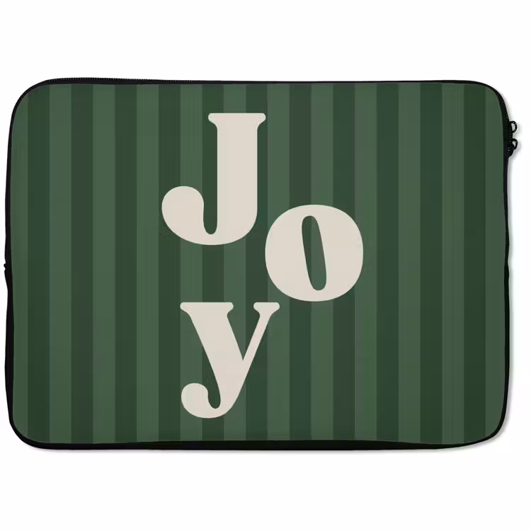 Laptophoes Joy - Kerst - Tekst - Groen — 1