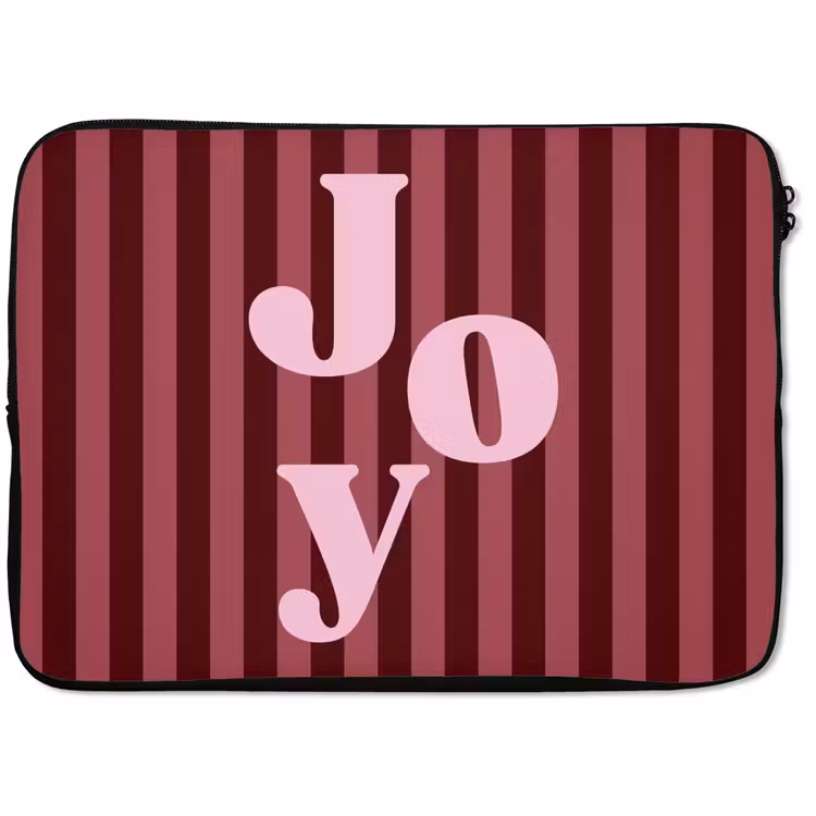 Laptophoes Joy - Kerst - Tekst - Roze — 1