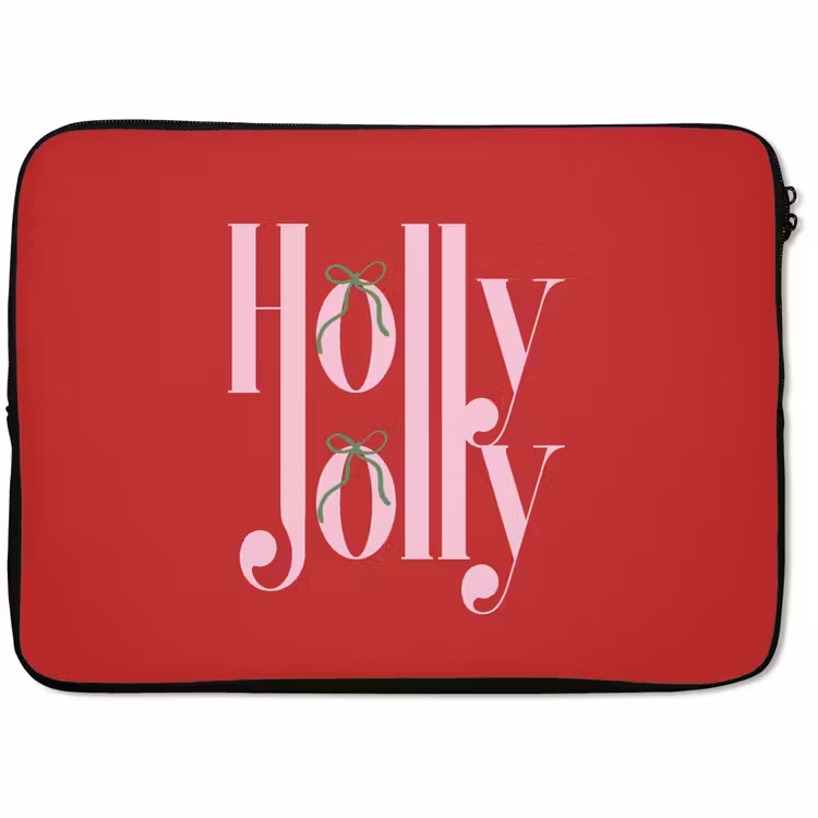 Laptophoes Kerst - Roze - Rood - Tekst — 1