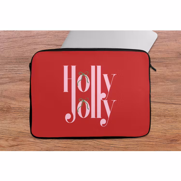 Laptophoes Kerst - Roze - Rood - Tekst — 2