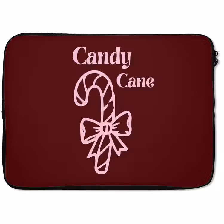 Laptophoes Kerst - Snoep - Tekst - Roze — 1