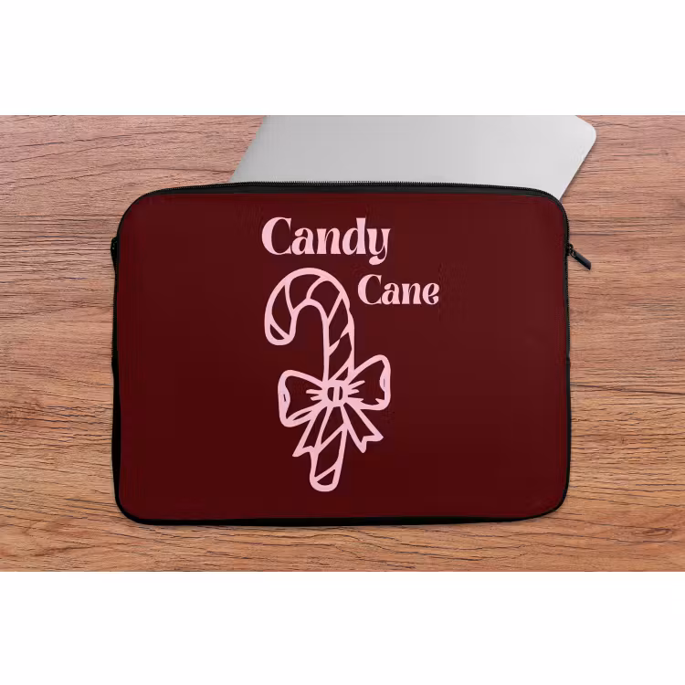 Laptophoes Kerst - Snoep - Tekst - Roze — 2