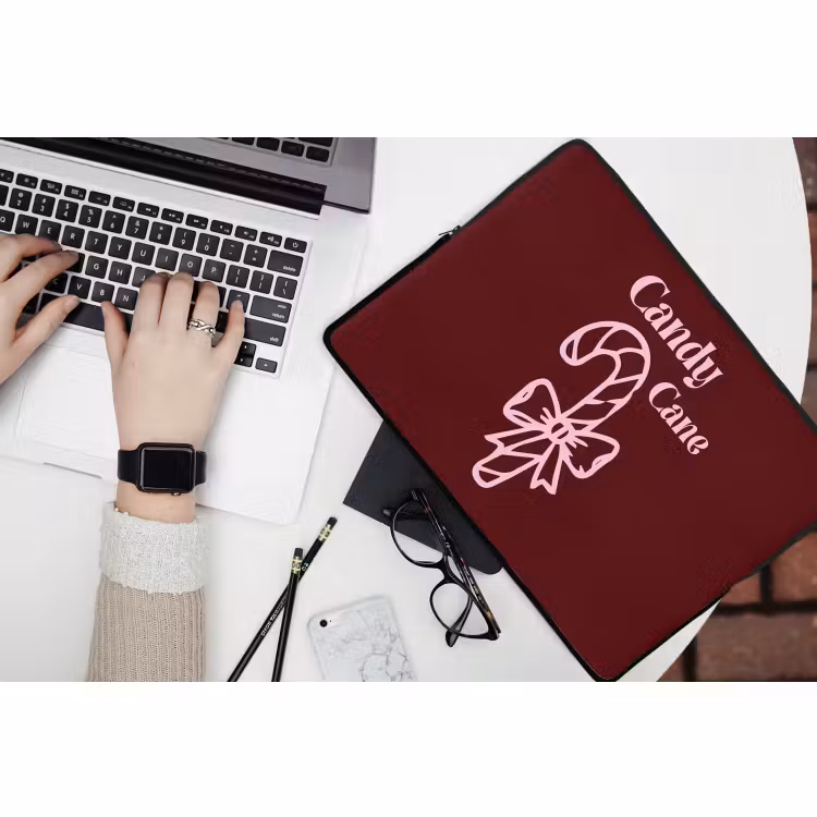 Laptophoes Kerst - Snoep - Tekst - Roze — 3