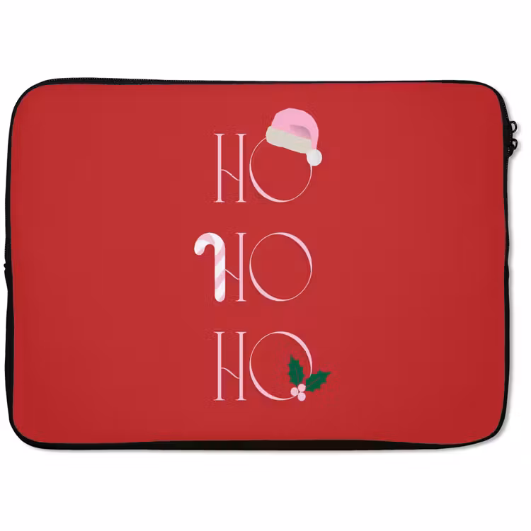 Laptophoes Kerst - Tekst - illustratie - Rood — 1