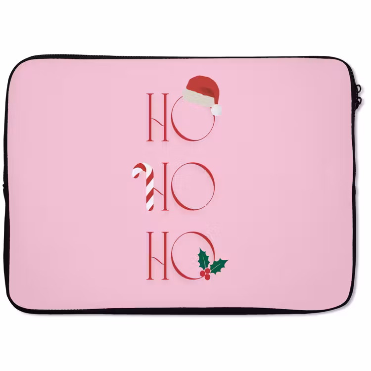 Laptophoes Kerst - Tekst - Roze - Illustratie — 1