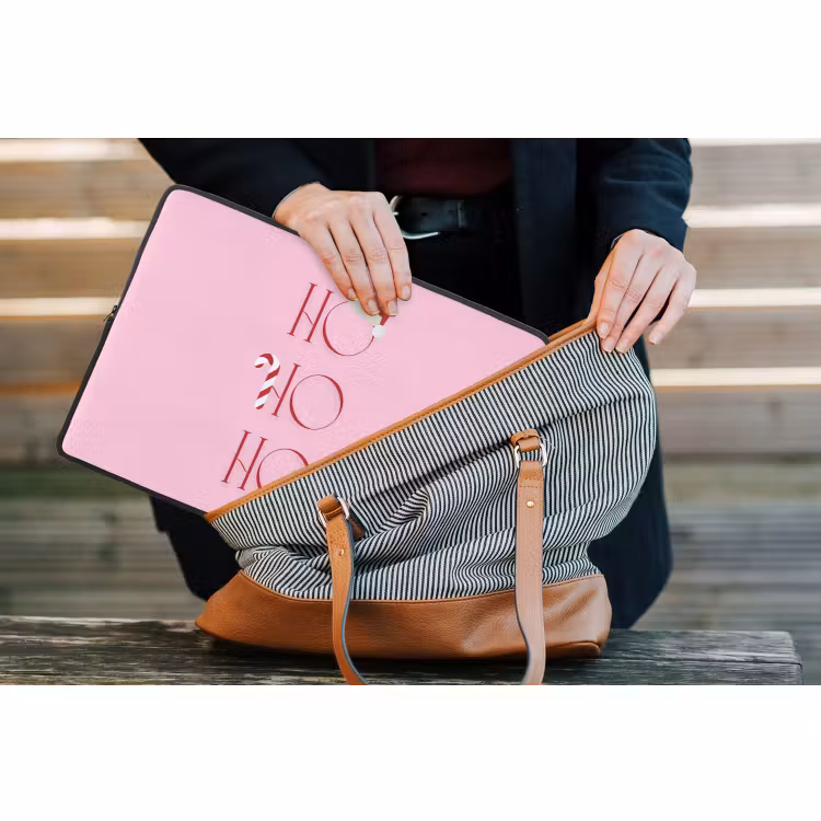 Laptophoes Kerst - Tekst - Roze - Illustratie — 4