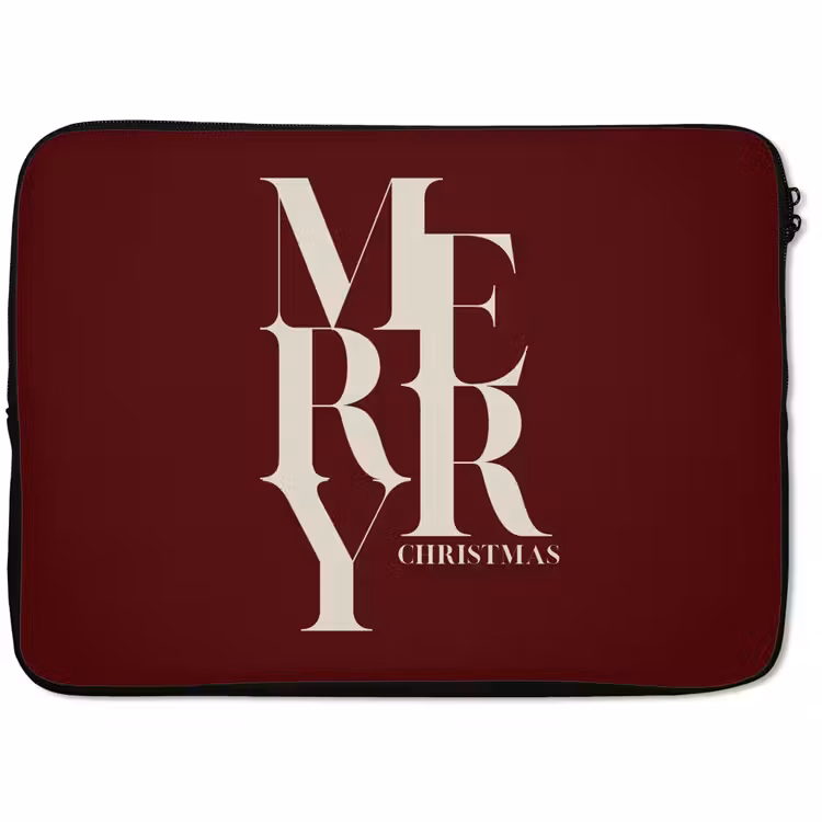 Laptophoes Merry - Tekst - Donker - Rood — 1