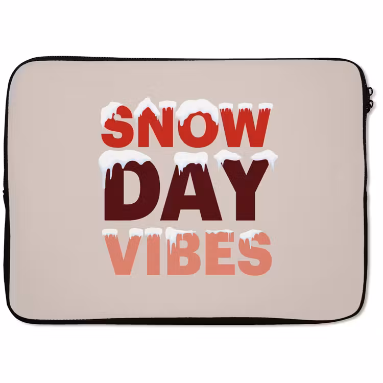 Laptophoes Sneeuw - Kerst - Tekst - Rood — 1
