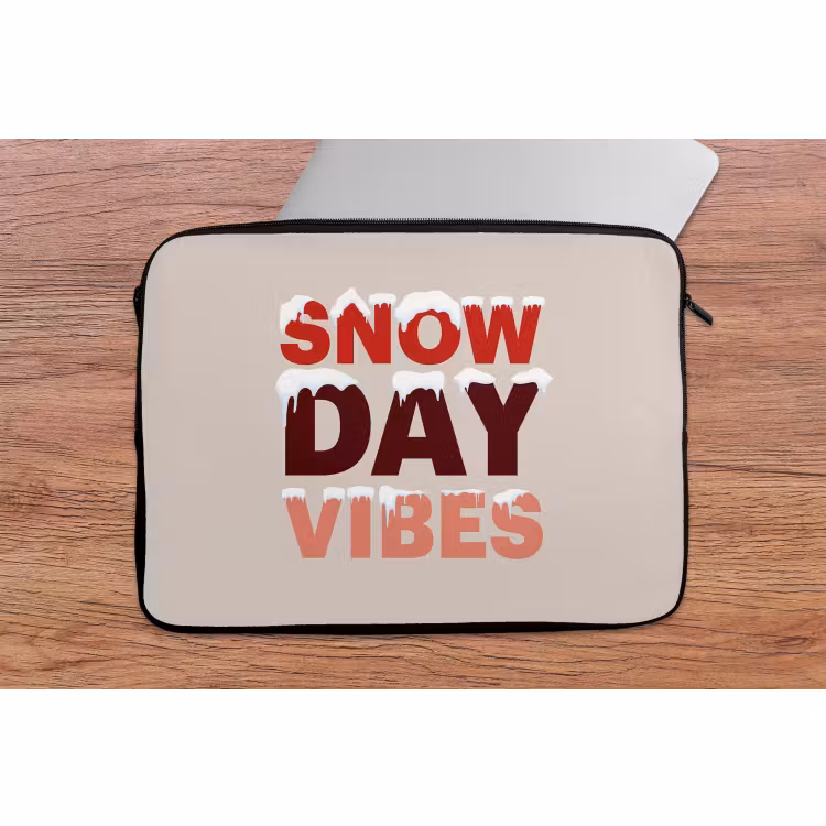 Laptophoes Sneeuw - Kerst - Tekst - Rood — 2