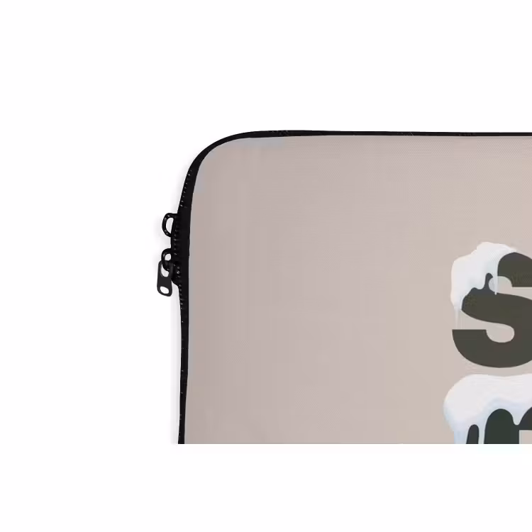 Laptophoes Sneeuw - Tekst - Kerst - Beige — 5