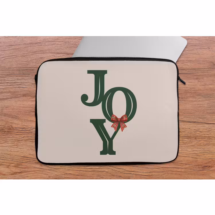 Laptophoes Tekst - Kerst - Groen — 2