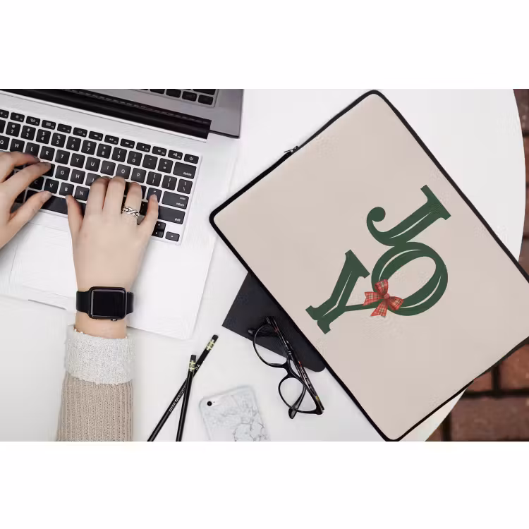 Laptophoes Tekst - Kerst - Groen — 3
