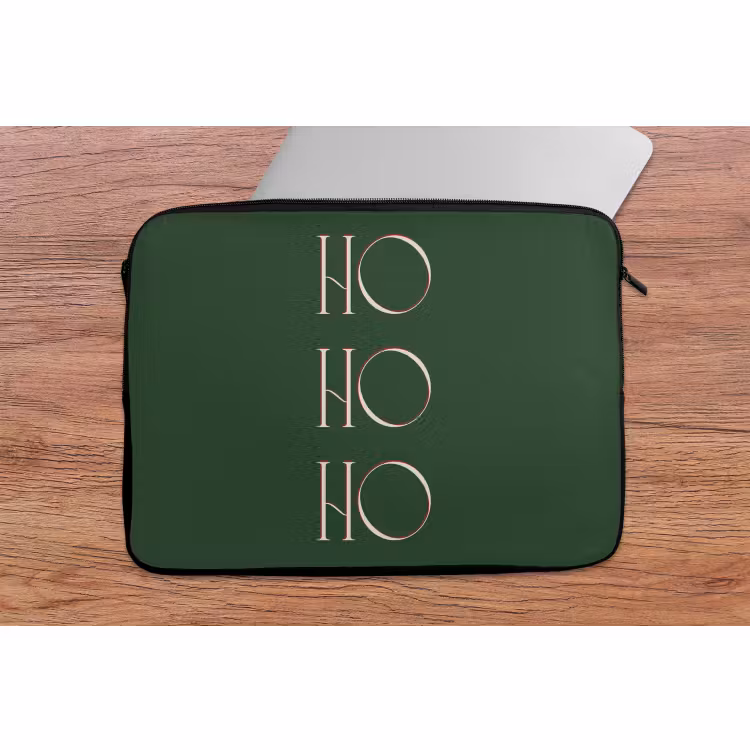 Laptophoes Tekst - Kerst - Modern - Groen — 2