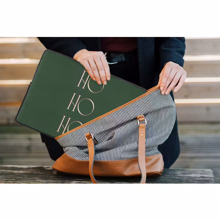 Laptophoes Tekst - Kerst - Modern - Groen — 4