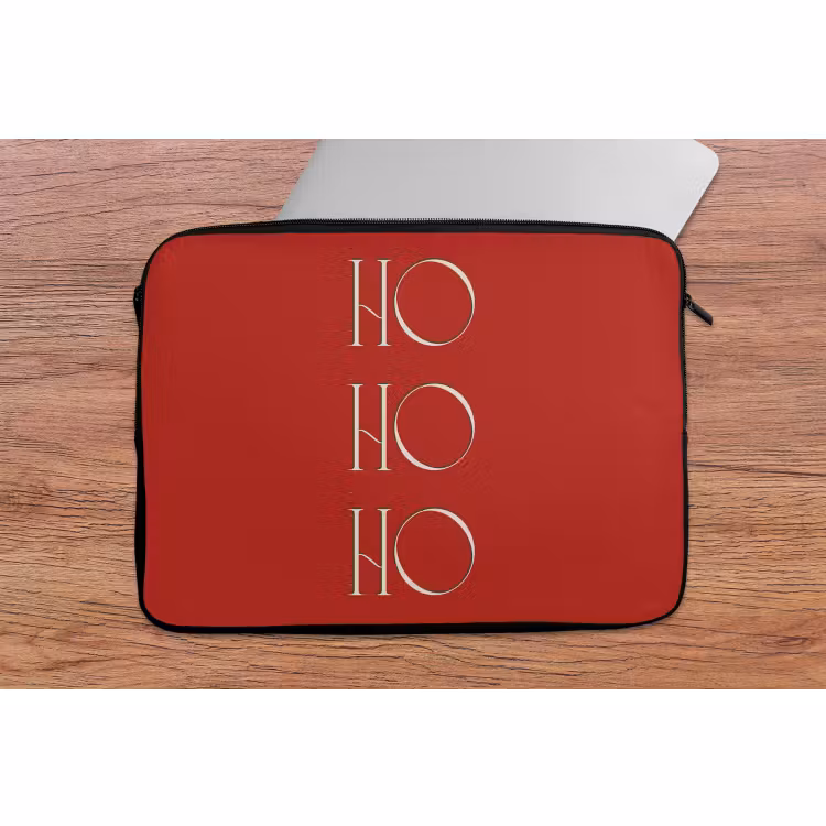 Laptophoes Tekst - Kerst - Modern - Rood — 2