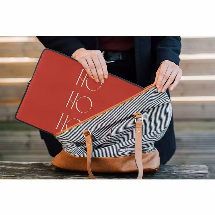 Laptophoes Tekst - Kerst - Modern - Rood — 4