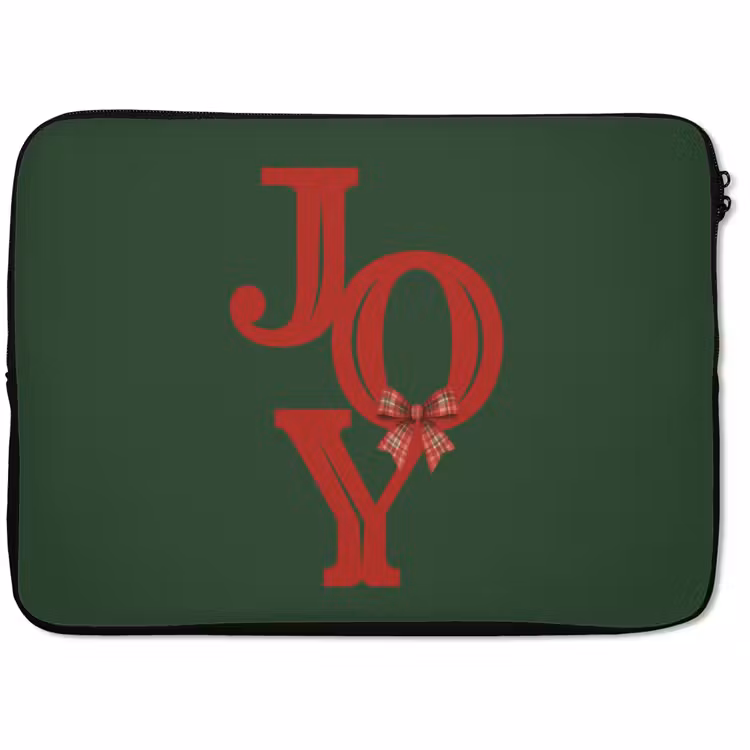 Laptophoes Tekst - Kerst - Rood — 1