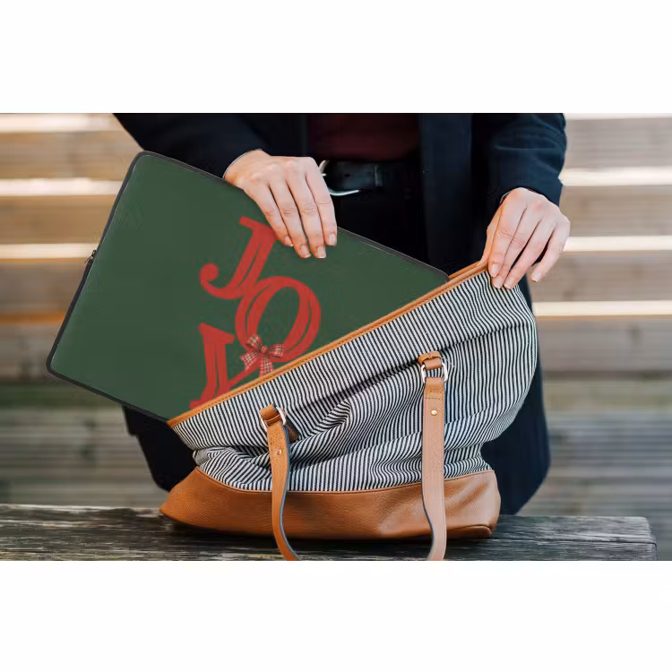 Laptophoes Tekst - Kerst - Rood — 4